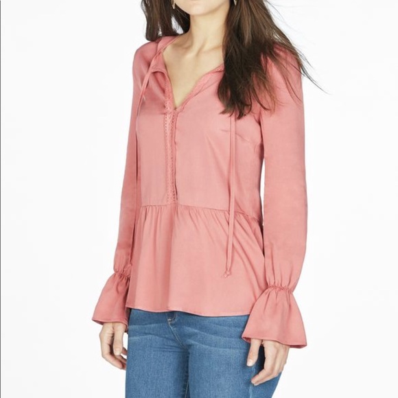 JustFab Crochet Trim Peplum Top - Picture 3 of 6